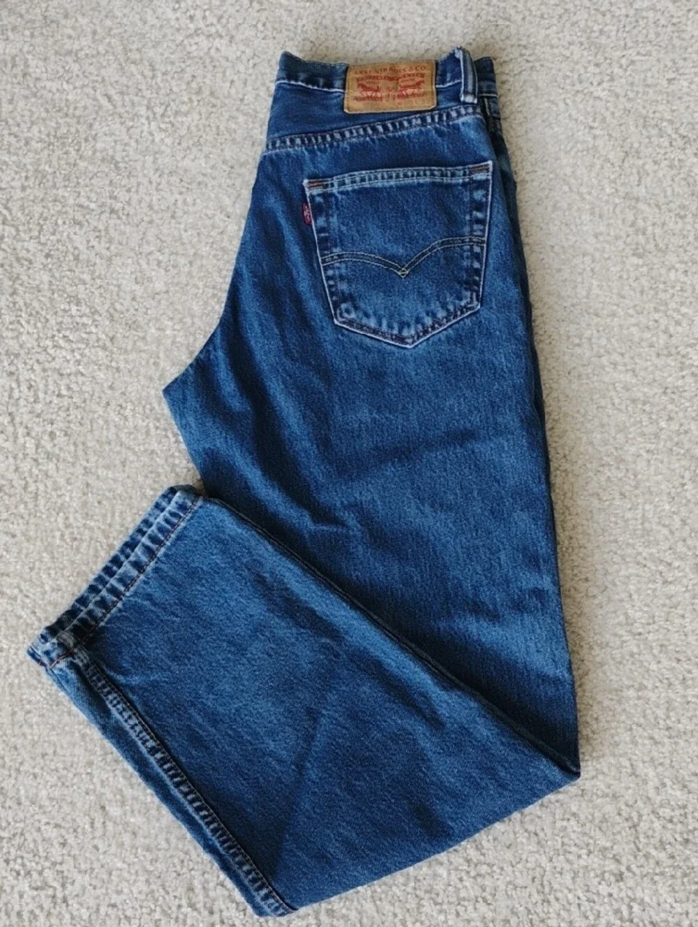 Levi's 550 Relaxed Blue Denim Jeans with Red Tab Like New 30x32